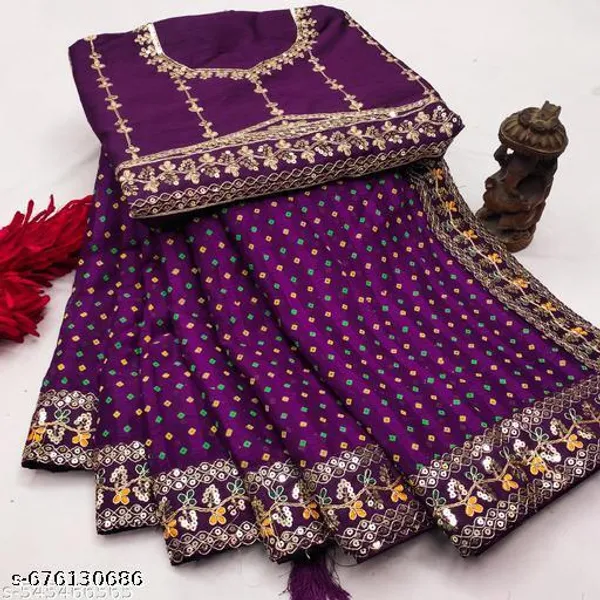 Sawan_Special_Lahariya_Print_Georgette_Saree_Soft_Georgette_Fabric_With_Codding_Sequence_With_Multi_Colour_Dhaga_Embroidery_Work_Lace_On_Border_Superhit_Mothra_Design_With_Blouse
