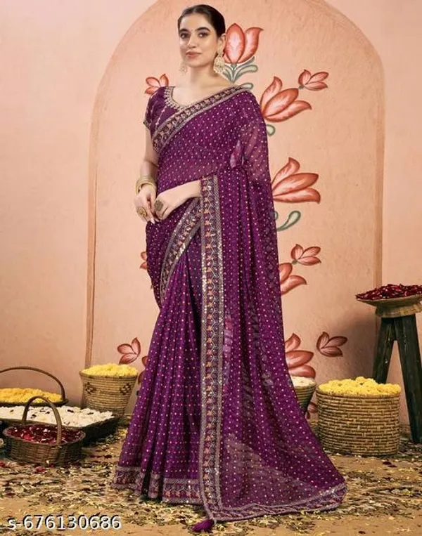 Sawan_Special_Lahariya_Print_Georgette_Saree_Soft_Georgette_Fabric_With_Codding_Sequence_With_Multi_Colour_Dhaga_Embroidery_Work_Lace_On_Border_Superhit_Mothra_Design_With_Blouse