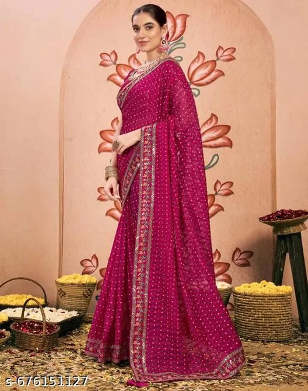 New_Superhit_Trending_Bandhani_Embroidered_Saree