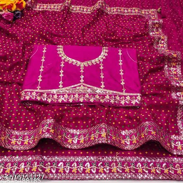 New_Superhit_Trending_Bandhani_Embroidered_Saree