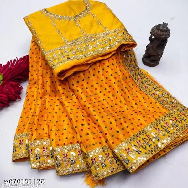 New_Superhit_Trending_Bandhani_Embroidered_Saree