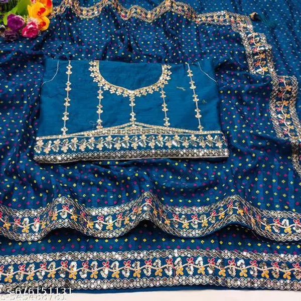 New_Superhit_Trending_Bandhani_Embroidered_Saree