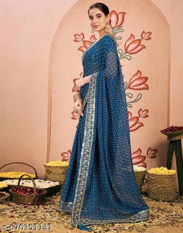 New_Superhit_Trending_Bandhani_Embroidered_Saree