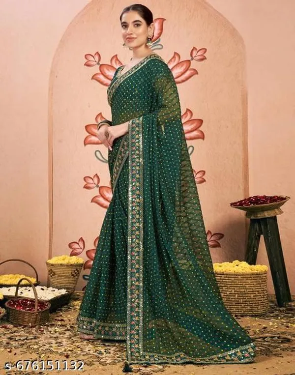 New_Superhit_Trending_Bandhani_Embroidered_Saree