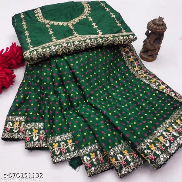 New_Superhit_Trending_Bandhani_Embroidered_Saree