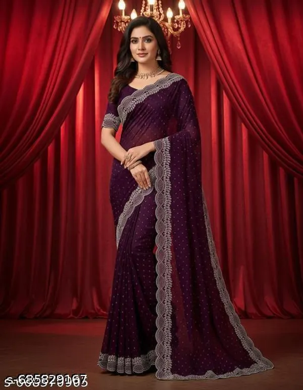Trending_Bollywood_Georgette_Saree_With_Heavy_Diamond_Work_Sareeembellished_Scallop_Border
