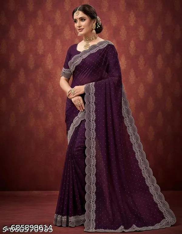 Siroski_Hotfix_Diamond_Saree_Sarees_For_Women_Party_Wear_Sarees_Saree_New_Model_2025