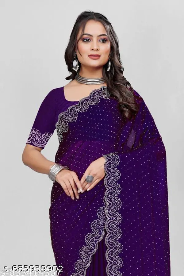 Most_Trendy_Hotfix_Worked_Chiffon_Fabric_Saree_For_Party_And_All_Occasions