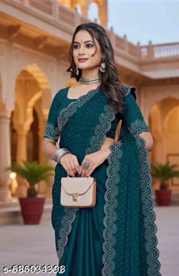 Most_Trendy_Diamond_Worked_Chiffon_Fabric_Saree_For_Party_And_All_Occasions