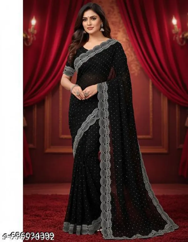 New_Designer_Diamond_Worked_Rangoli_Silk_Fabric_Saree_For_Party_And_All_Occasions_Black