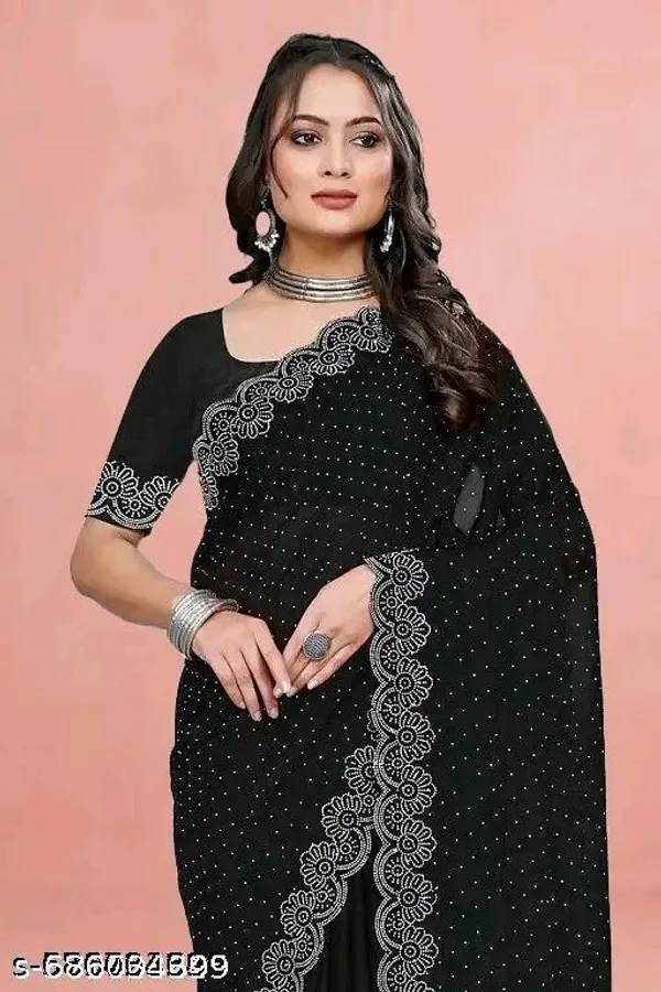 New_Designer_Diamond_Worked_Rangoli_Silk_Fabric_Saree_For_Party_And_All_Occasions_Black