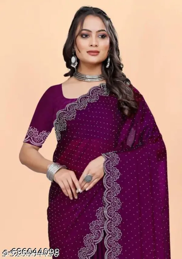 Most_Trendy_Diamond_Worked_Chiffon_Fabric_Saree_For_Party_And_All_Occasions