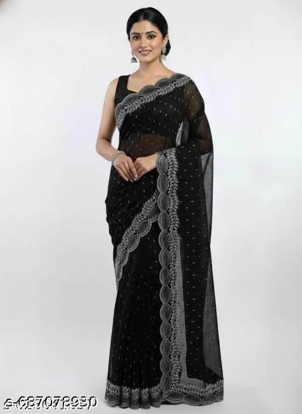 New_Trending_Diamond_Hand_Work_Partywear_Saree_For_Women_With_Blouse_Piece_Top_Selling_Saree_Saree_With_Blouse_New_Design_Fancy_Saree_With_Hand_Work_Party_Wear_Fastive_Wear_Saree_With_Hot_Fix_Blouse