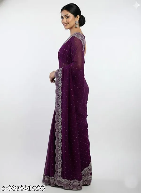 Diamond_Work_Stone_Work_Silk_Saree_With_Running_Blouse_Piece_Sari_For_Women_S_Girls