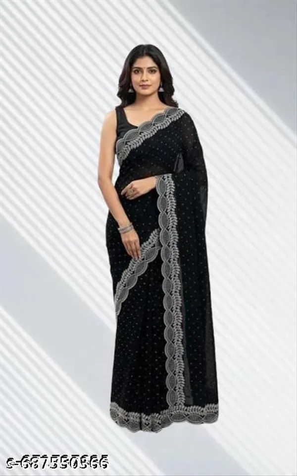 Diamond_Work_Stone_Work_Silk_Saree_With_Running_Blouse_Piece_Sari_For_Women_S_Girls