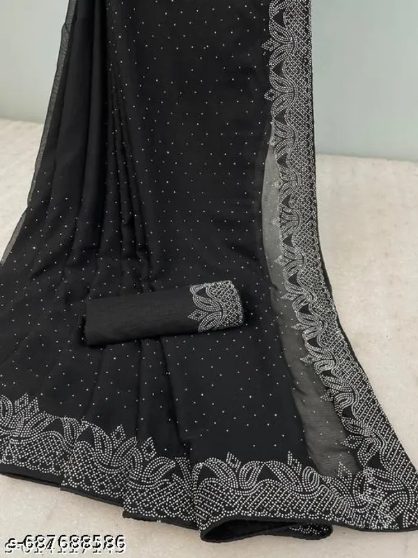 New_Designer_Diamond_Worked_Georgette_Fabric_Saree_For_Party_And_All_Occasions