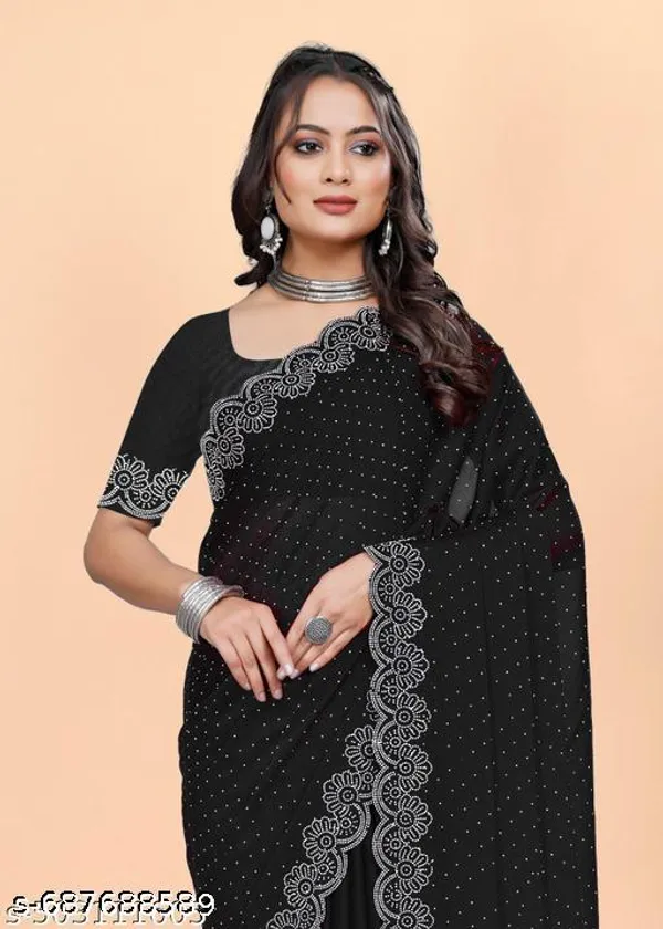 Chanderi_New_Design_Sirovski_Work_With_Blouse_And_Premium_Quility