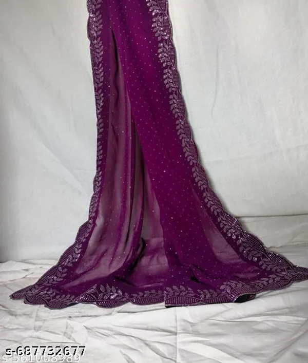 Daimond_Work_Stone_Work_Silk_Saree_With_Running_Blouse_Piece_Sari_For_Women_S_Girls
