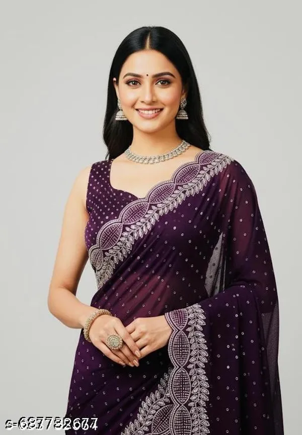 Daimond_Work_Stone_Work_Silk_Saree_With_Running_Blouse_Piece_Sari_For_Women_S_Girls