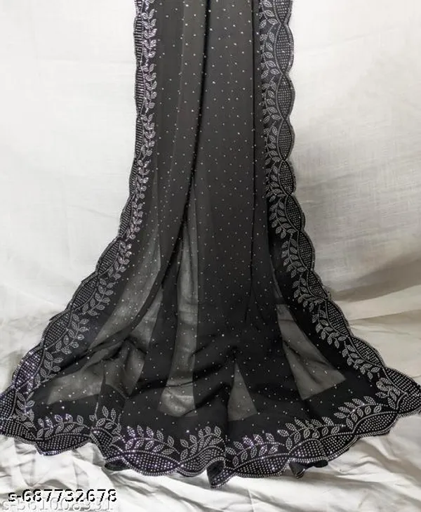Daimond_Work_Stone_Work_Silk_Saree_With_Running_Blouse_Piece_Sari_For_Women_S_Girls