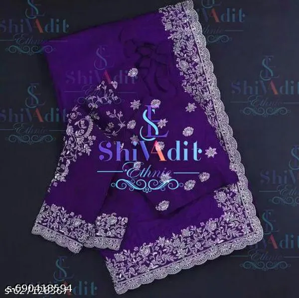 Georgette_Embroidered_Purple_Sreee_With_Blouse_Saree_For_Women_Trending_Saree_For_Women_Bollywood_Stylish_Fancy_Party_Wear_Wedding_Festive_Bridal_Sari_Saree_For_Women