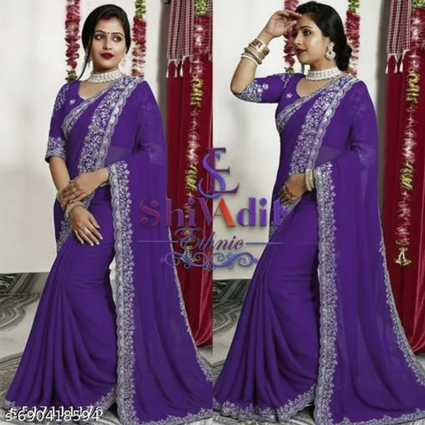 Georgette_Embroidered_Purple_Sreee_With_Blouse_Saree_For_Women_Trending_Saree_For_Women_Bollywood_Stylish_Fancy_Party_Wear_Wedding_Festive_Bridal_Sari_Saree_For_Women