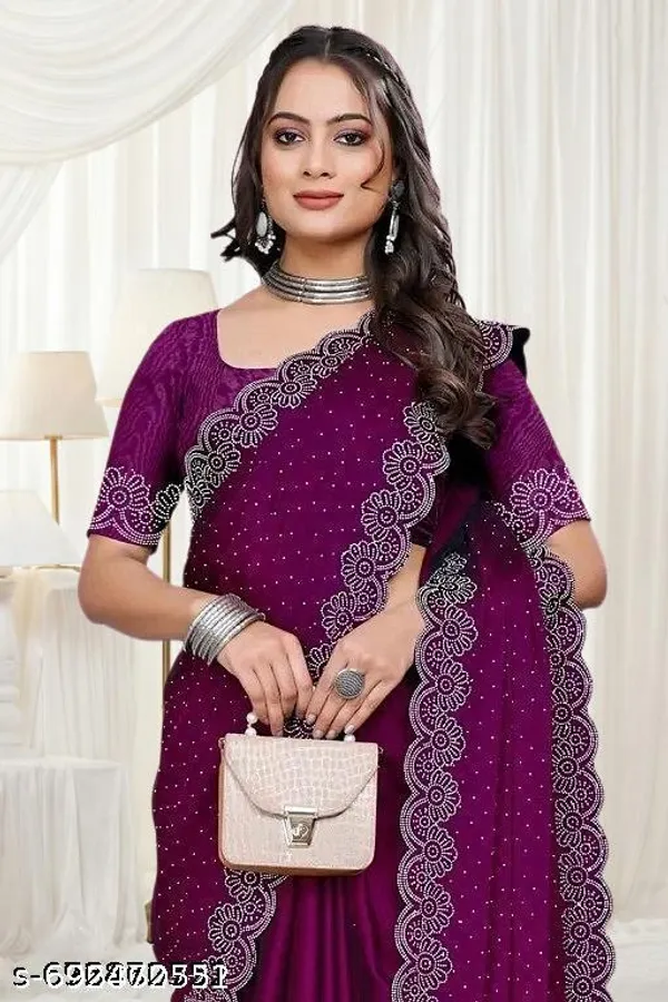 Trending_Gray_Partywear_Saree_With_Heavy_Stone_Work_Cutwork_Border_Bollywood_Style_Fancy_Saree