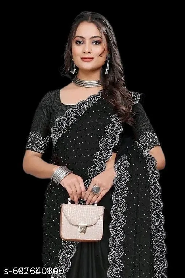 Daimond_Work_Silk_Saree_With_Running_Blouse_Piece_Sari_For_Women_S_Girls