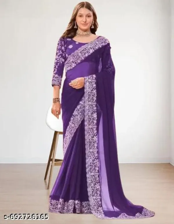 Beautiful_Embroidery_Lace_Silk_Saree_With_Blouse_Piece