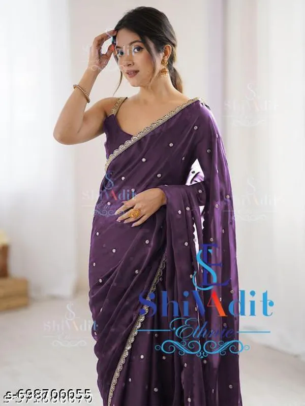 Designer_Georgette_Saree_Embroidered_With_Cutwork_Border_Premium_Festive_Wear_Saree_For_Women