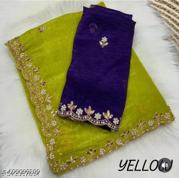 Trendy_Women_S_Crunchy_Rich_Handwork_Saree_Handloom_Moti_Work_Saree_Beautiful_Handwork_Saree_Work_Scalloped_Cut_Work_Border_Saree_Rich_Embroidery_Work_With_Separate_Blouse_Piece