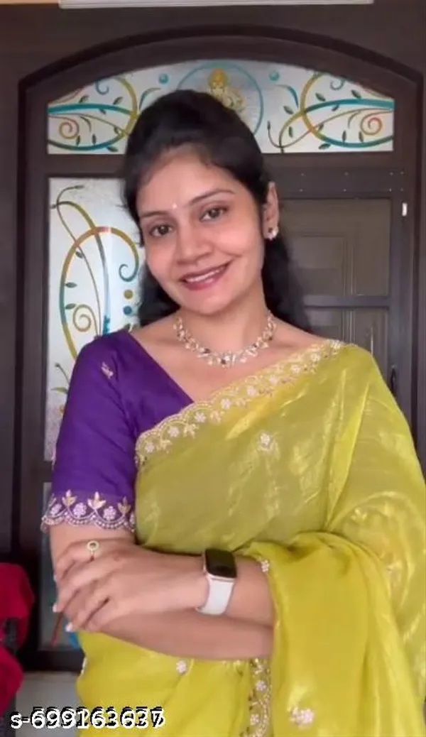 Women_S_Trendy_Crunchy_Rich_Handwork_Saree_Handloom_Moti_Work_Saree_Beautiful_Sequence_Saree_Work_Scalloped_Cut_Work_Border_Saree_Rich_Embroidery_Work_With_Separate_Blouse_Piece
