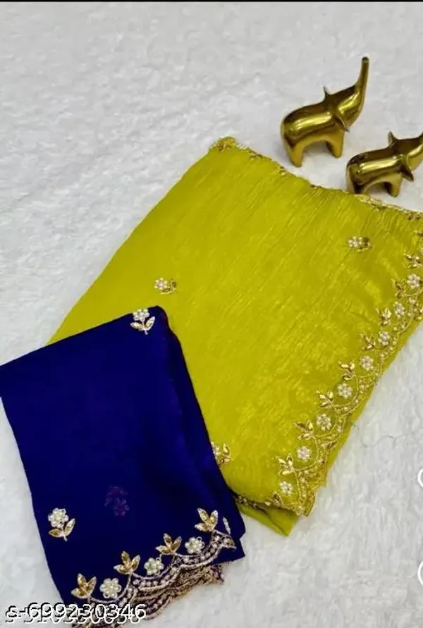 Women_S_Chanderi_Jimmy_Chu_Saree_Handloom_Moti_Work_Saree_Beautiful_Sequence_Saree_Work_Scalloped_Cut_Work_Border_Saree_With_Separate_Blouse_Piece