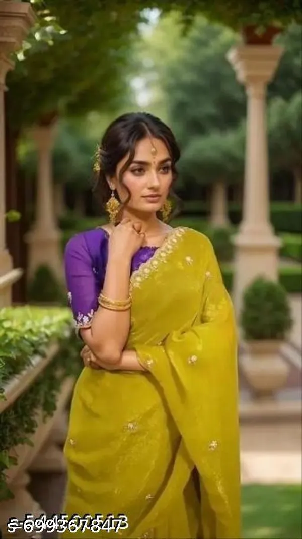 Trendy_Women_S_Handloom_Saree_With_Beads_Embroidery_Work_Rich_Handcrafted_Saree_With_Scalloped_Cutwork_Border_Designer_Party_Wear_Saree