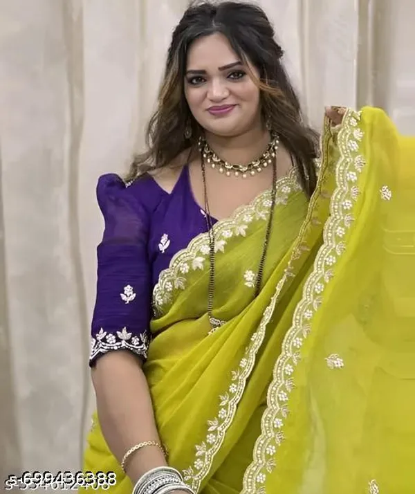 Women_Embroidered_Beads_And_Stones_Scalloped_Cut_Work_Border_Pure_Chiffon_Saree_With_Blouse_Piece