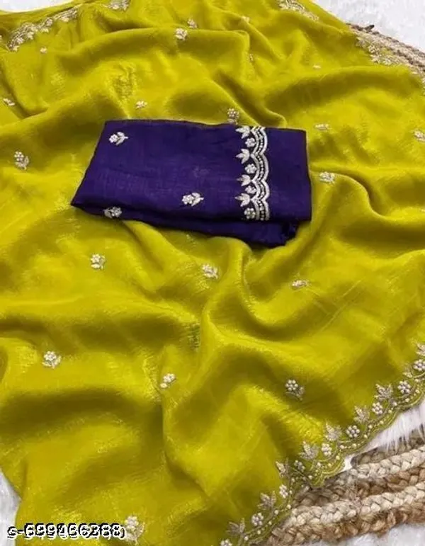 Women_Embroidered_Beads_And_Stones_Scalloped_Cut_Work_Border_Pure_Chiffon_Saree_With_Blouse_Piece