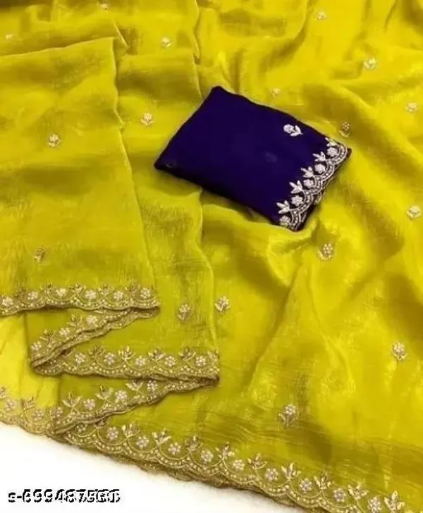 Women_S_Trendy_Crunchy_Rich_Handwork_Saree_Handloom_Moti_Work_Saree_Beautiful_Sequence_Saree_Work_Scalloped_Cut_Work_Border_Saree_Rich_Embroidery_Work_With_Separate_Blouse_Piece