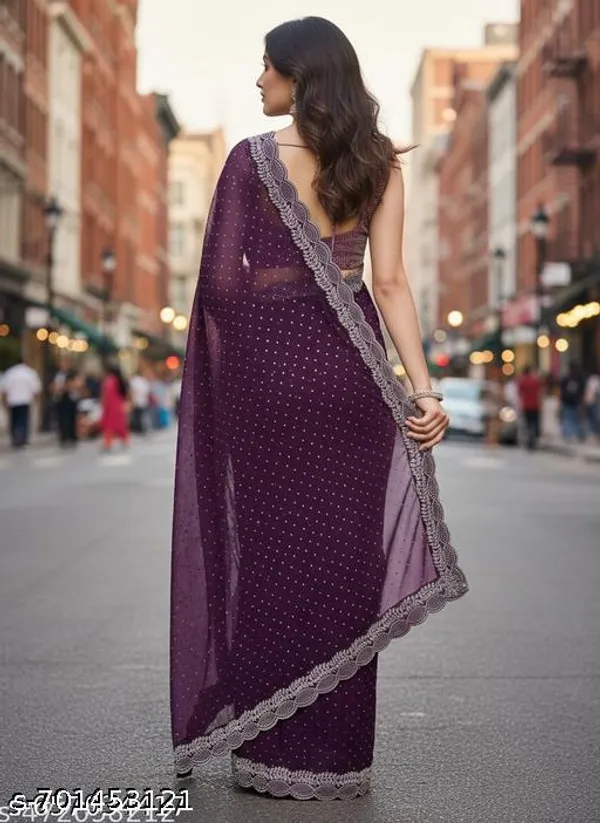 Georgette_Farbic_Saree_With_Hevay_Hand_Work