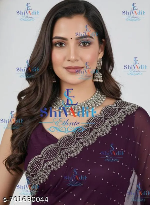 Latest_Bollywood_Style_Purple_Embellished_Saree_With_Cutwork_Border