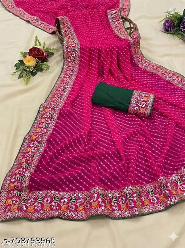 New_Superhit_Trending_Embroidered_Cotton_Thread_Sequins_Work_Designer_Saree