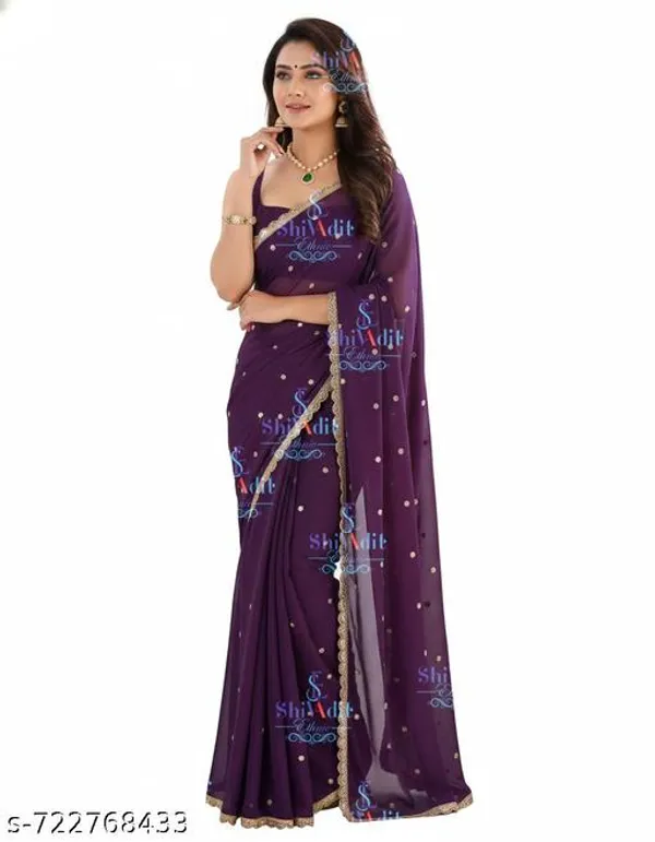 New_Trending_Rangoli_Silk_Saree_With_Zari_Work_Border_Lace_And_Fancy_Blouse_For_Women
