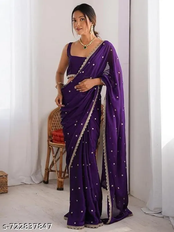 New_Viral_Bollywood_Georgette_Designer_Saree_With_Thread_Work_All_Over_Saree_With_Amazing_Cutwork