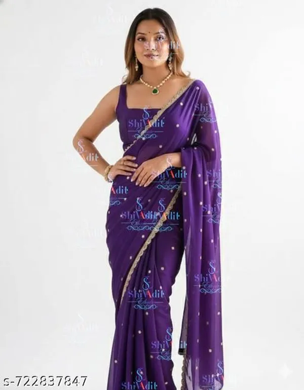 New_Viral_Bollywood_Georgette_Designer_Saree_With_Thread_Work_All_Over_Saree_With_Amazing_Cutwork