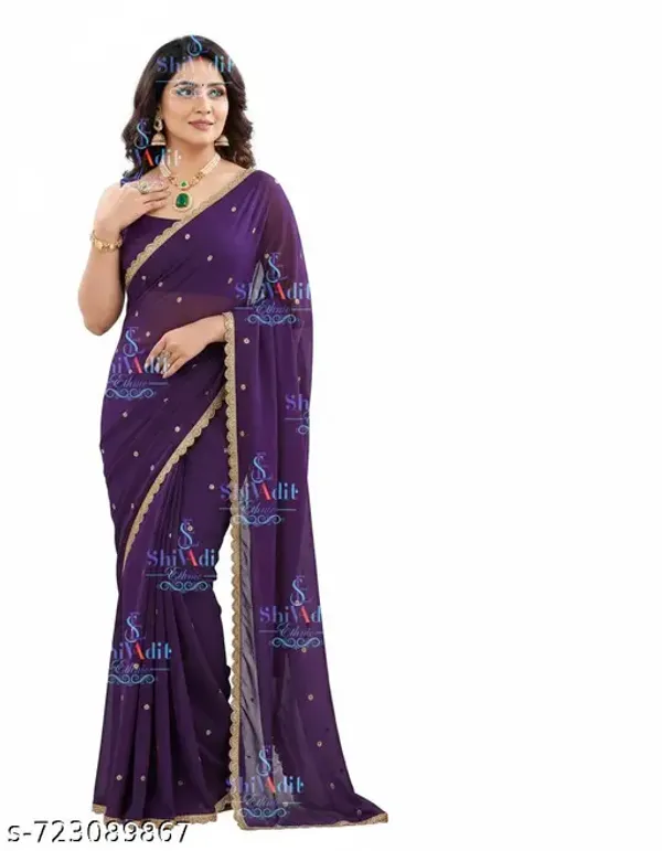 Fancy_Designergeorgette_Embroidery_Border_Saree_With_Embroidery_Work_Blouse_Piece