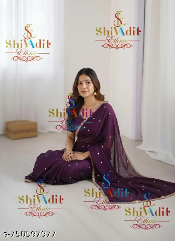 Women_S_Purple_Blue_Voilet_Georgette_Embroidered_Bordered_Saree_With_Blouse_Trending_Beautiful_Georgette_Embroidery_Worked_Lace_Saree_With_Blouse_Piece