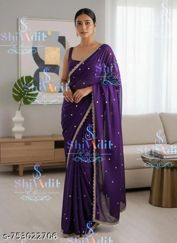 Shivadit_Women_S_Chiffon_Silk_Butti_Embroidered_Scallop_Lace_Border_Saree_Purple_Color_Saree_Woman_Sari_Saree