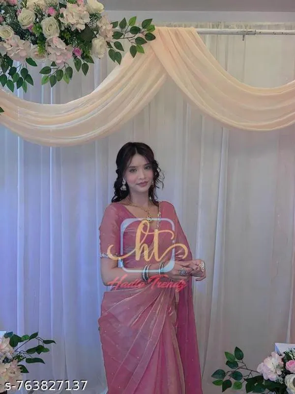 Trending_White_Fancy_Organza_Jimmy_Choo_Diamond_Work_Siroski_Saree_With_Blouse