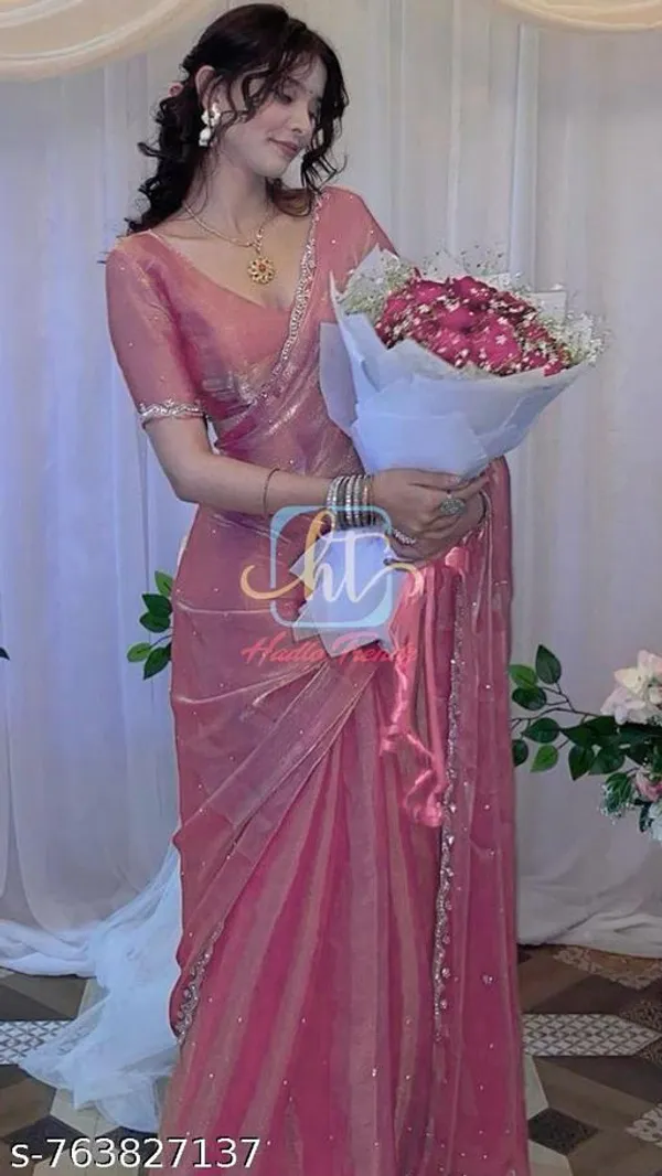 Trending_White_Fancy_Organza_Jimmy_Choo_Diamond_Work_Siroski_Saree_With_Blouse