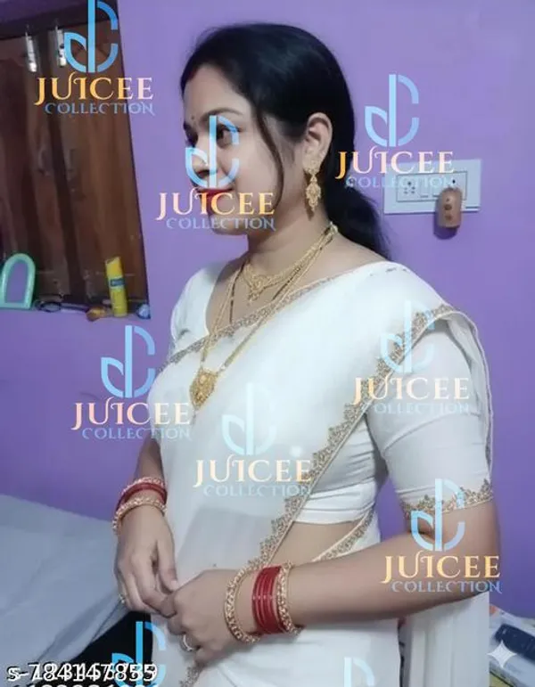 Trending_Chinnon_Saree_Light_Gold_Colour_Beautiful_Swarovski_Diamond_Work_Bordar_With_Cut_Work_Saree
