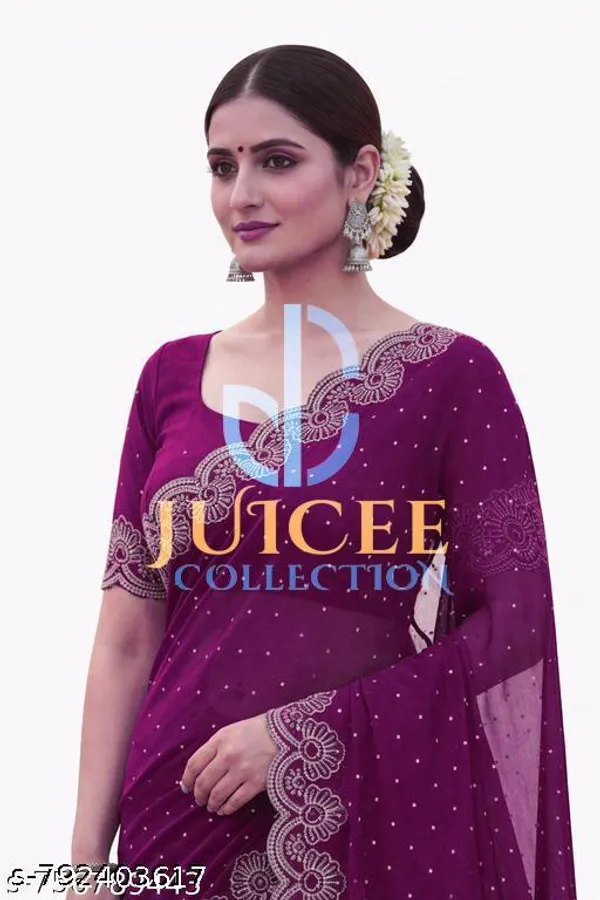 Designer_Georgette_Hot_Fix_Work_Saree_For_Women_Heavy_Stone_Work_Party_Wear_Saree_With_Blouse_Piece_Wedding_Festive_Collection